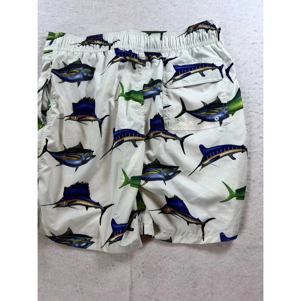 UZZI‎ Fish Billfish Men's Med (32x8) Swimsuit Swim Shorts Trunks Swimwear